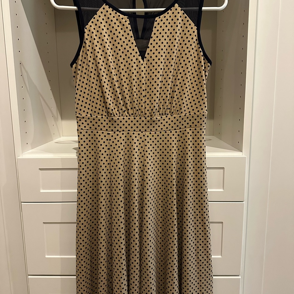 Enfocus Studio Brown Polka Dot Fit & Flare Dress – Size 6